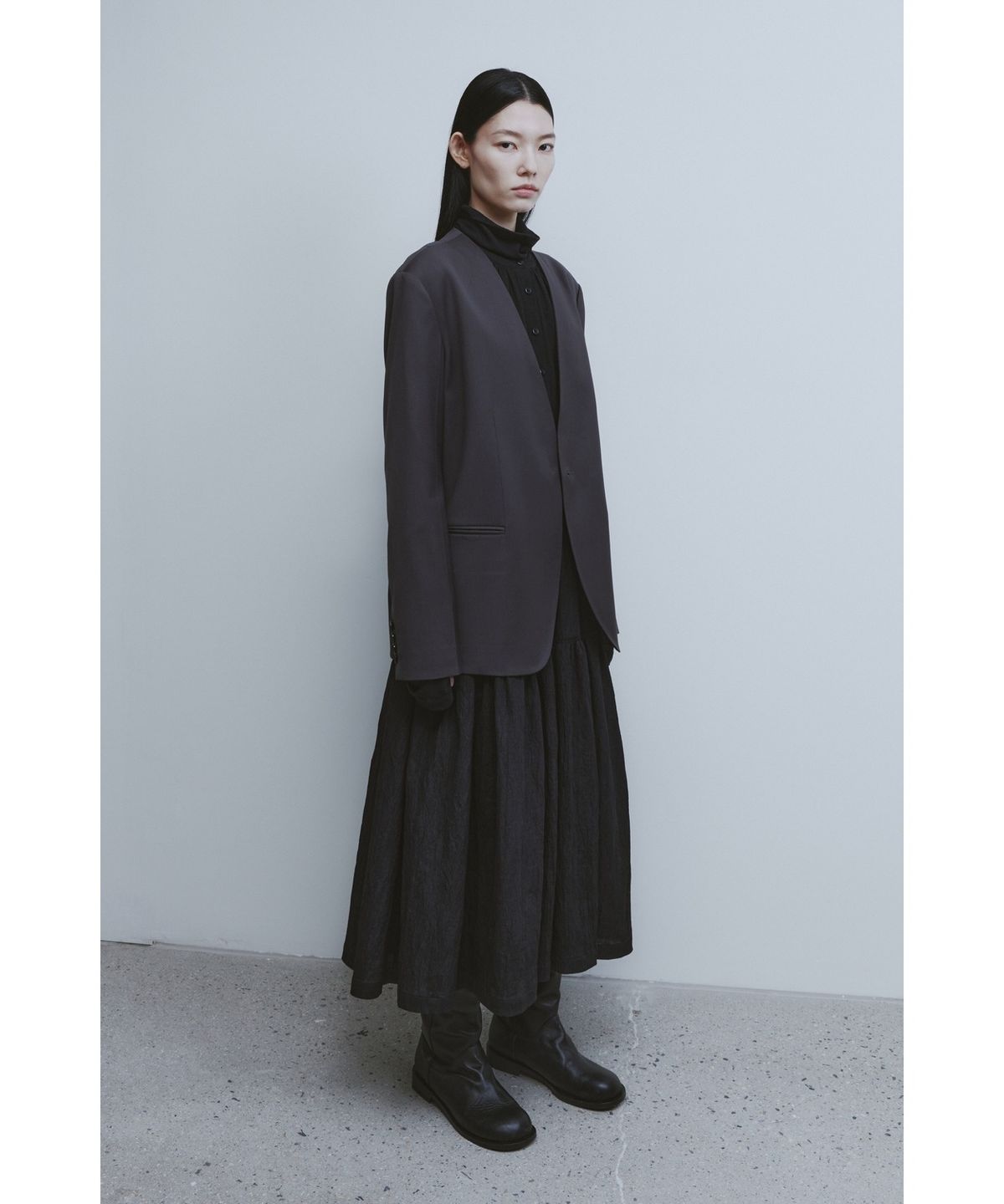 유스(YOUTH) Shirring Pullover Dress - Black