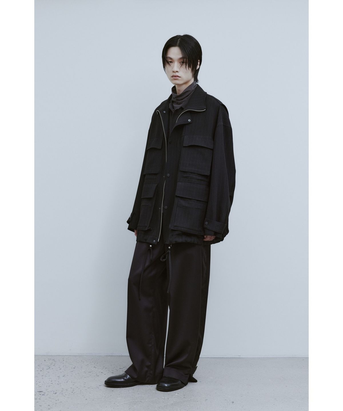 유스(YOUTH) Oversized Field Jacket - Black