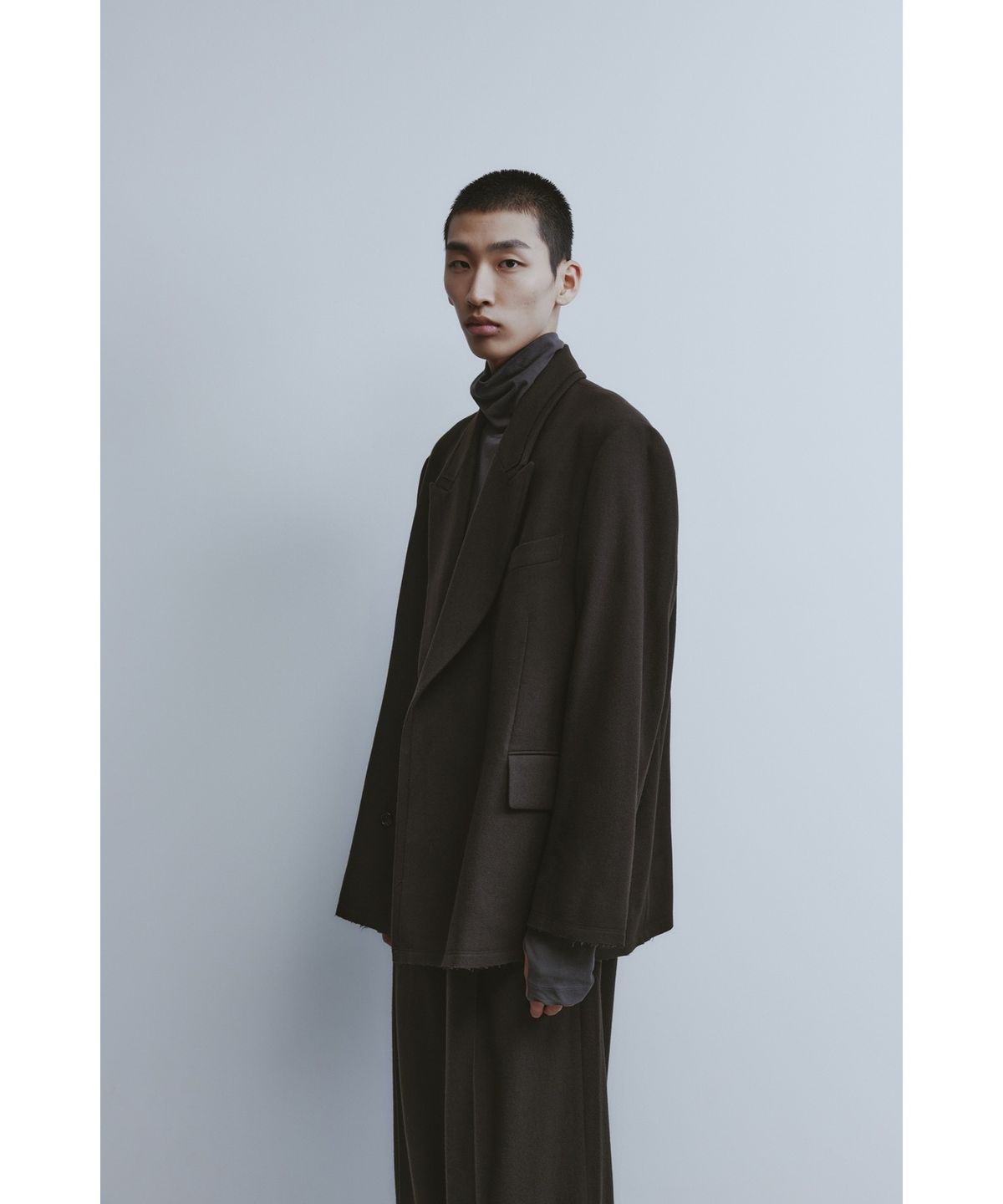 유스(YOUTH) Oversized Double Breasted Jacket - Dark Brown
