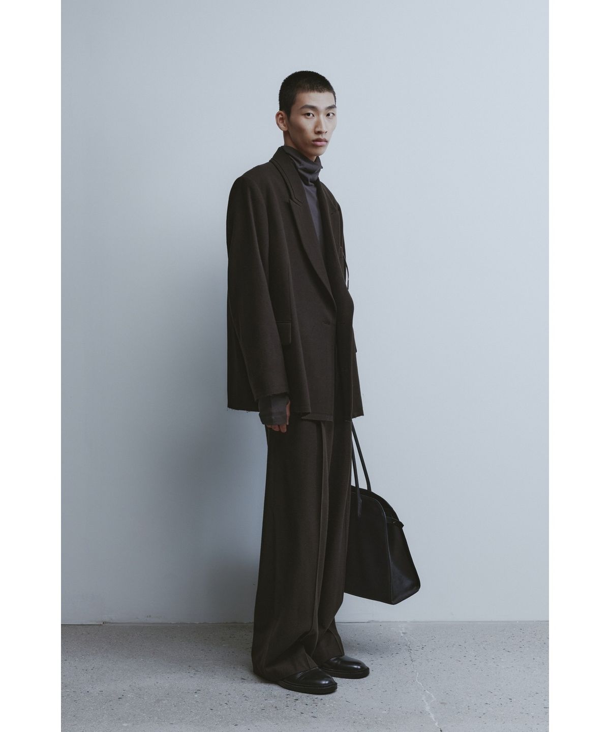 유스(YOUTH) Oversized Double Breasted Jacket - Dark Brown