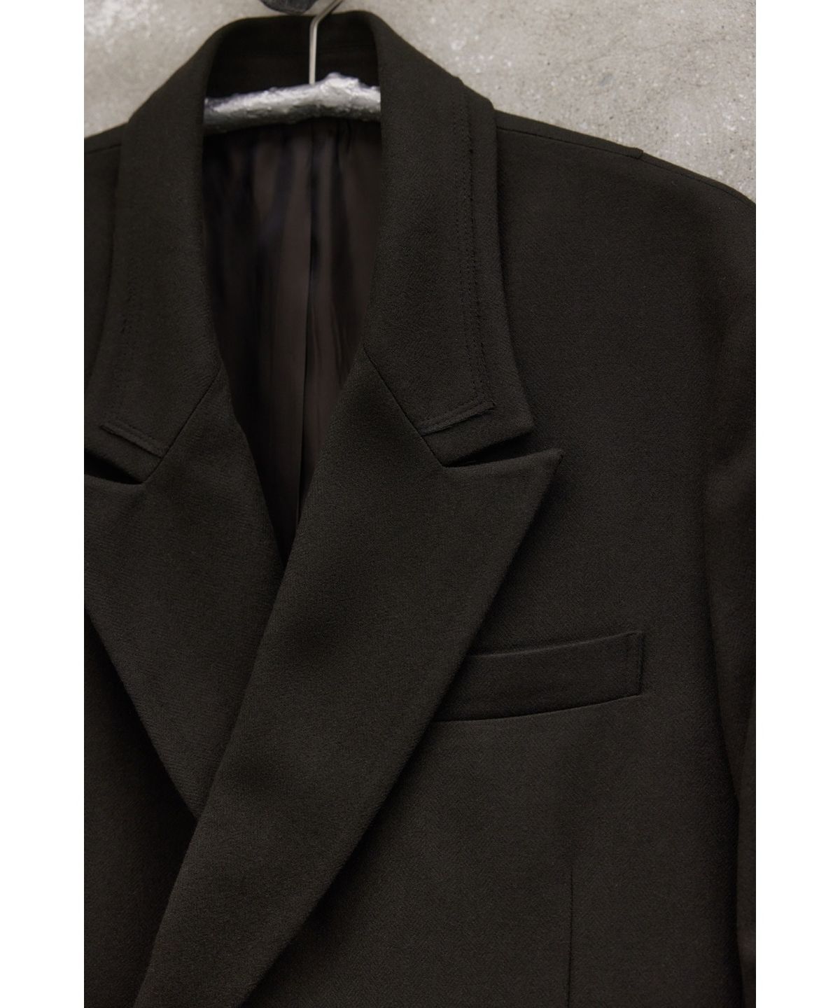 유스(YOUTH) Oversized Double Breasted Jacket - Dark Brown