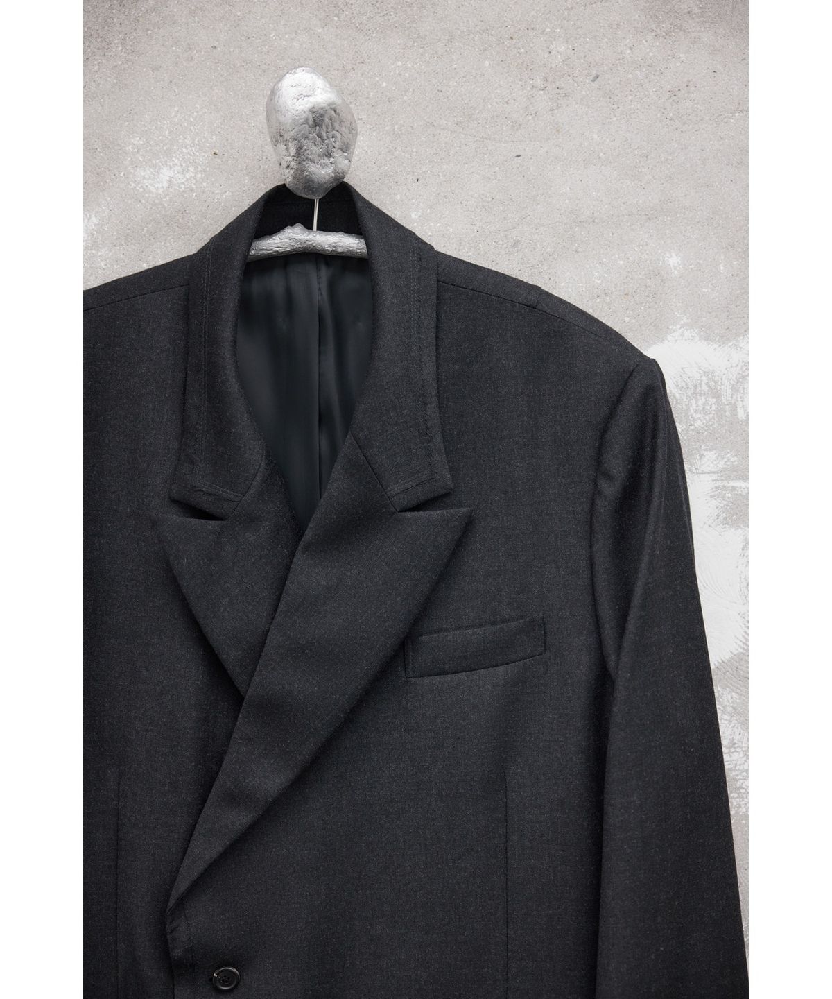유스(YOUTH) Oversized Double Breasted Jacket - Charcoal Grey