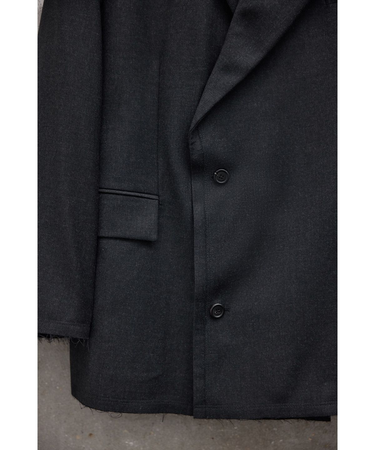 유스(YOUTH) Oversized Double Breasted Jacket - Charcoal Grey