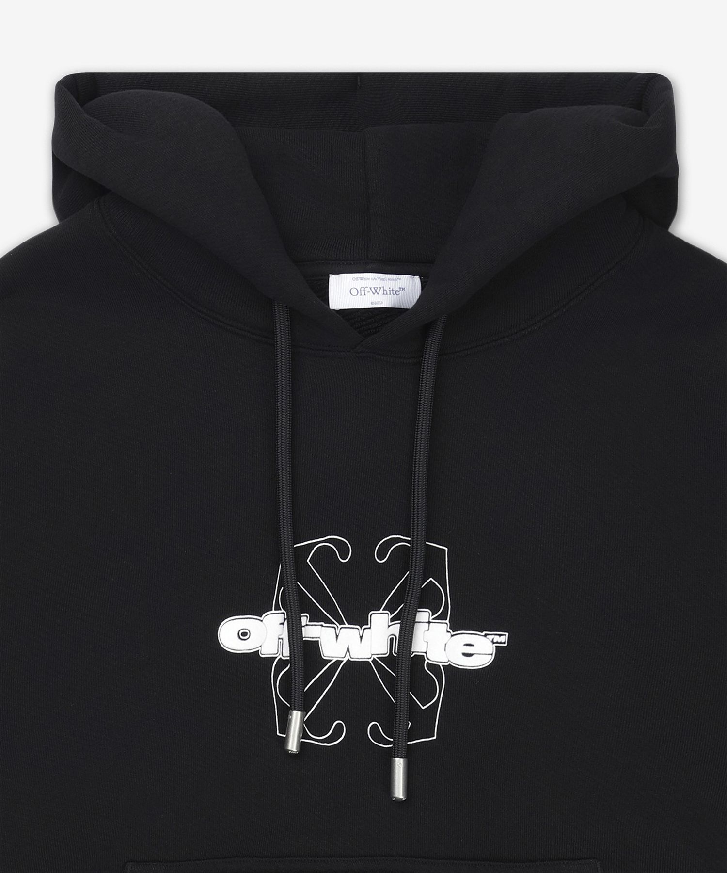 MUSINSA | Off White Flock Arrow Skate Hood - Black