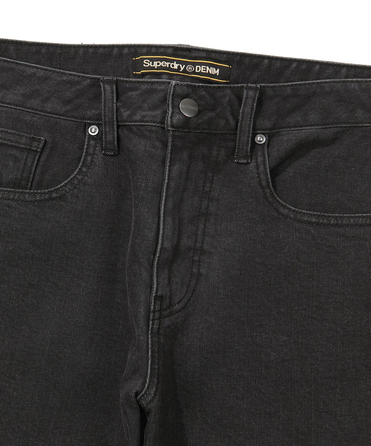 슈퍼드라이(SUPERDRY) 아이코닉 스트레이트 데님 팬츠 블랙