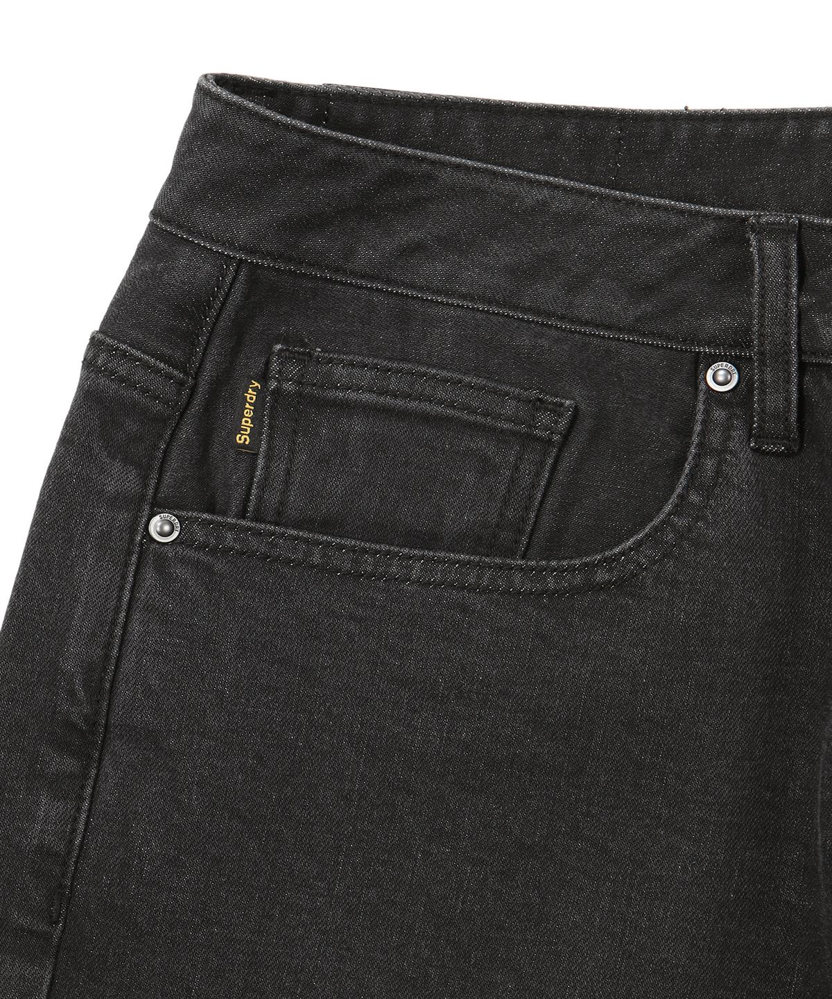 슈퍼드라이(SUPERDRY) 아이코닉 스트레이트 데님 팬츠 블랙