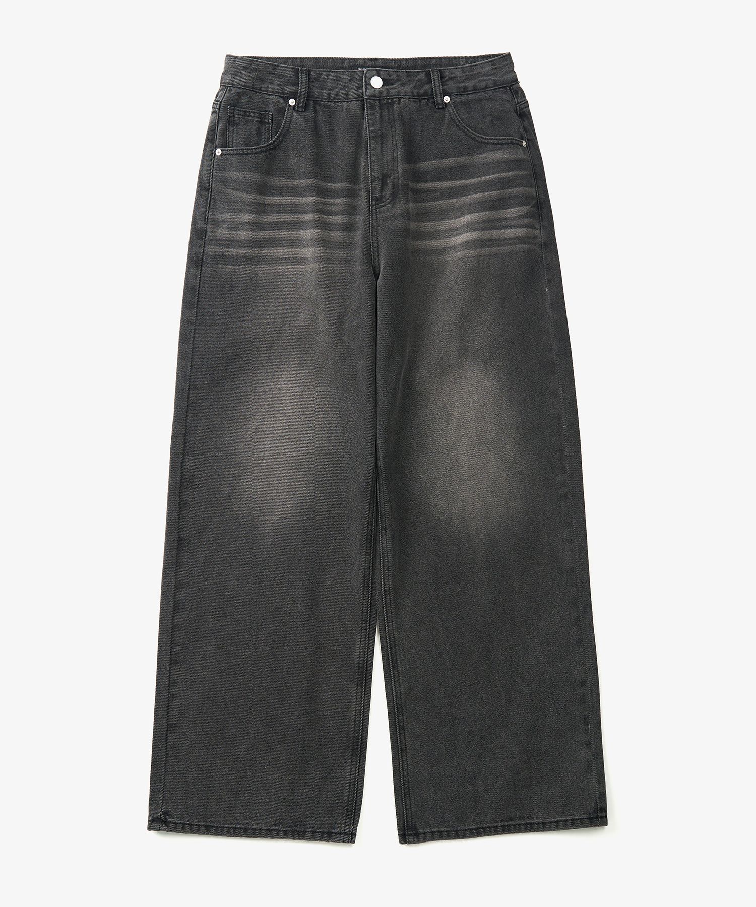 [TOFFEE]★韓国大人気★WIDE DENIM PANTS MUSINSA公式 | TOFFEE Crease Washing Wide Denim Pants (DEEP GREY)