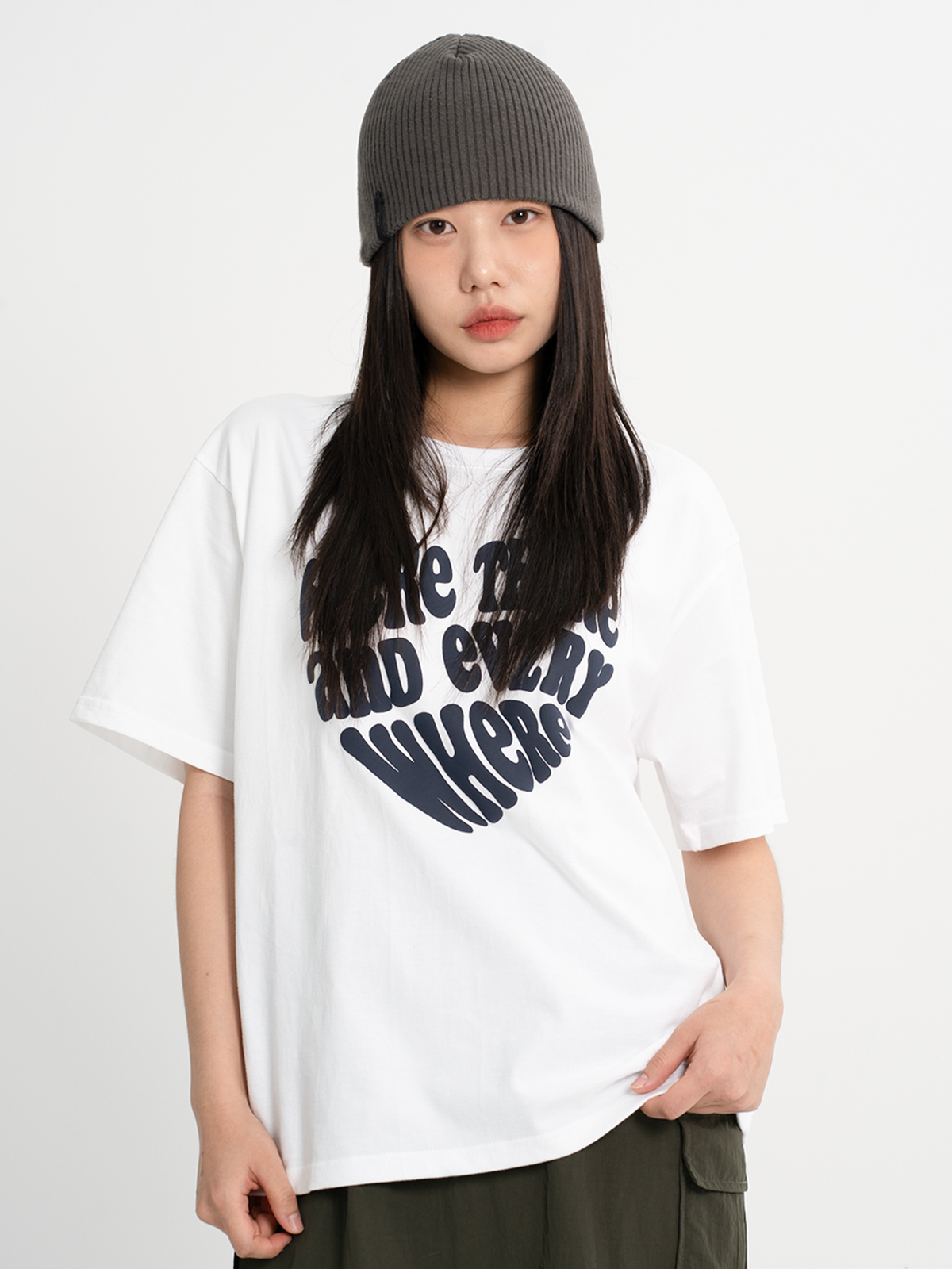 현 스튜디오(HYUN STUDIO) LOVE LETTERING NAVY T-SHIRT [UNISEX]