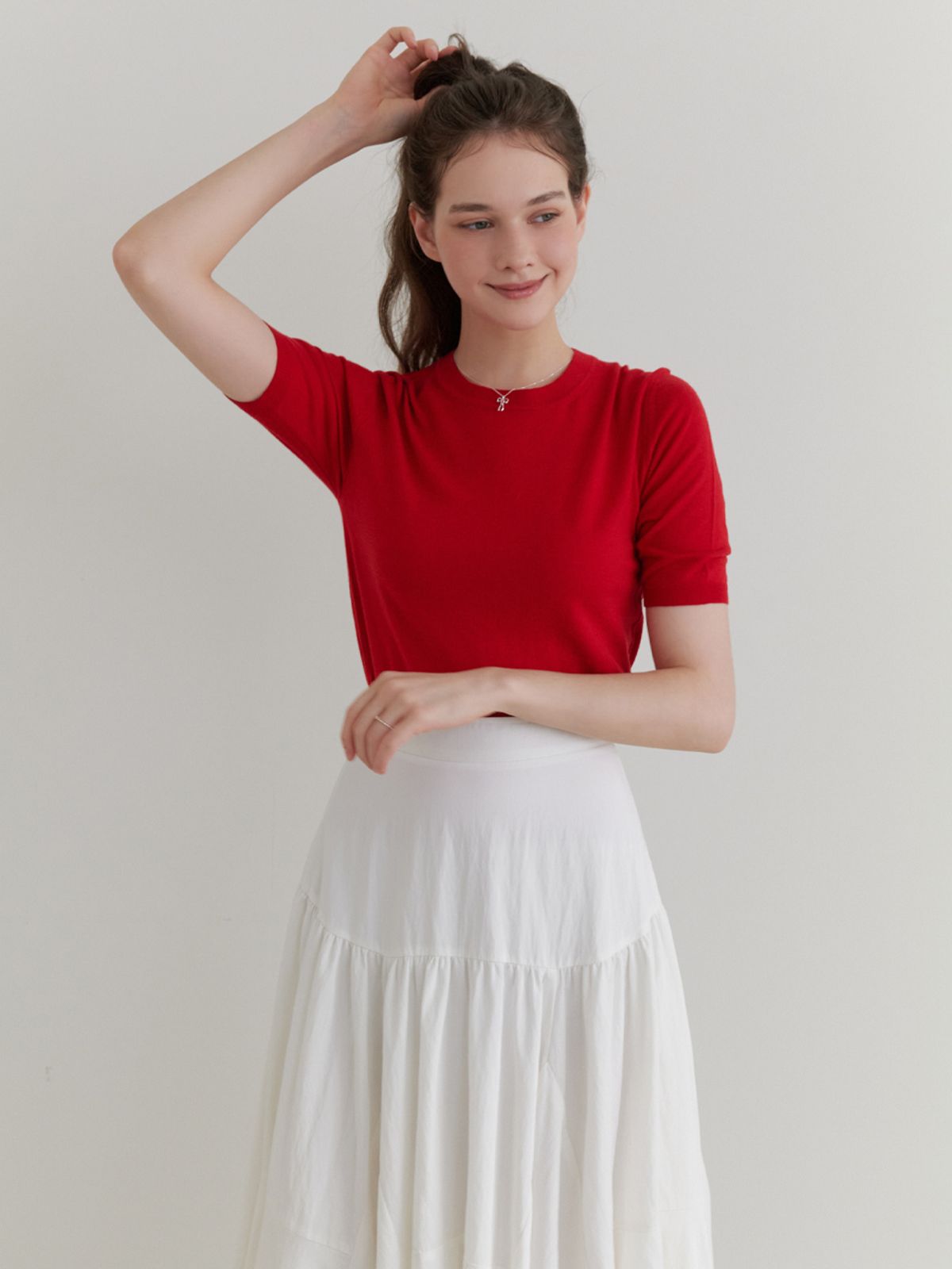 리엘(RE L) Sandy half knit (red)