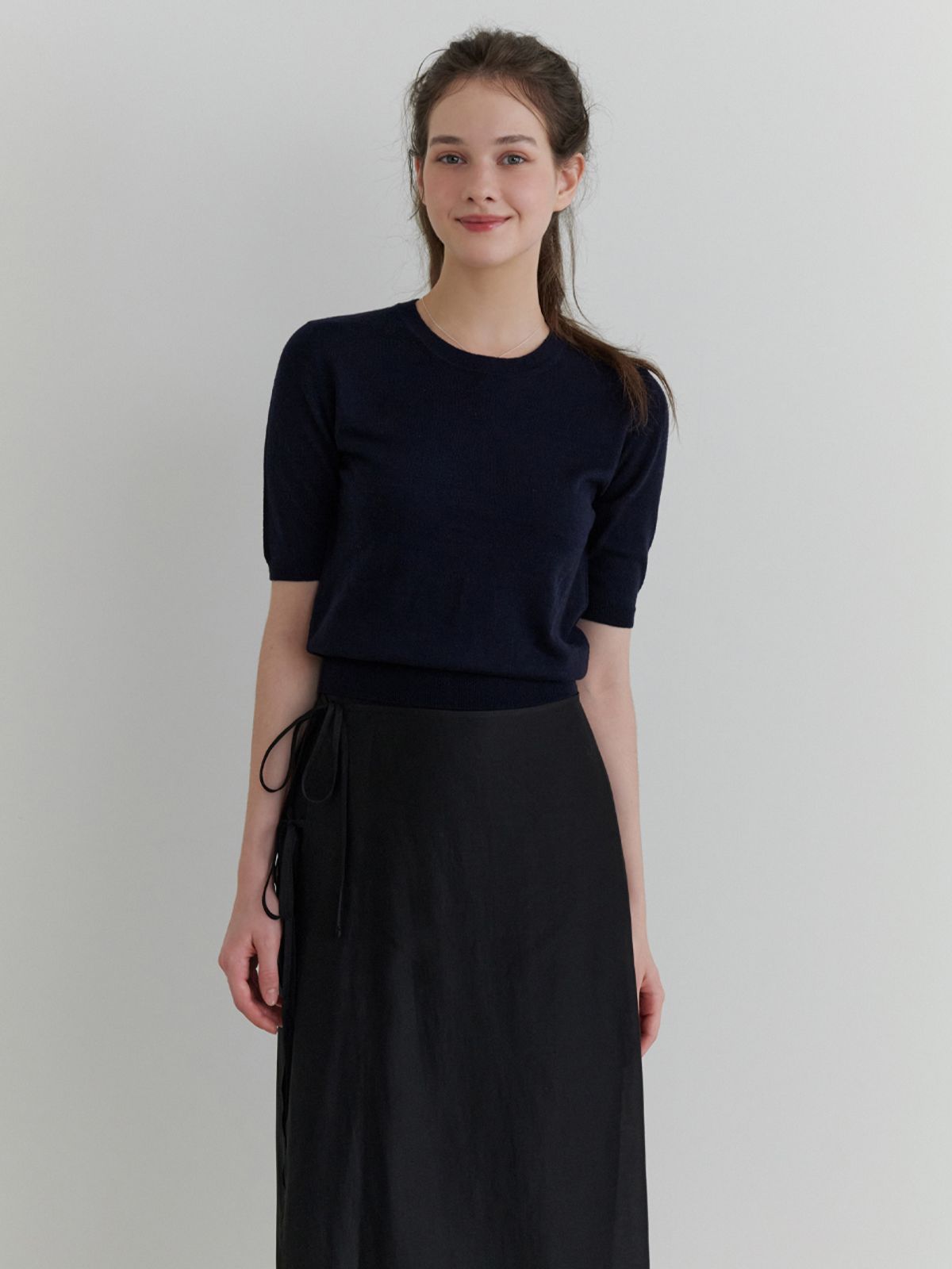 리엘(RE L) Sandy half knit (navy)
