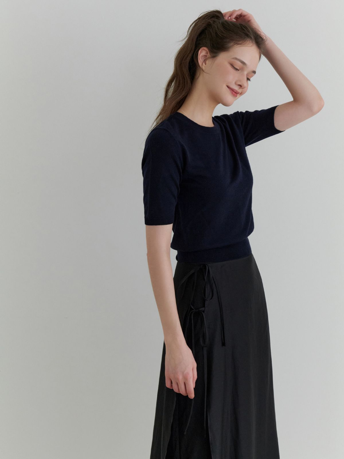 리엘(RE L) Sandy half knit (navy)