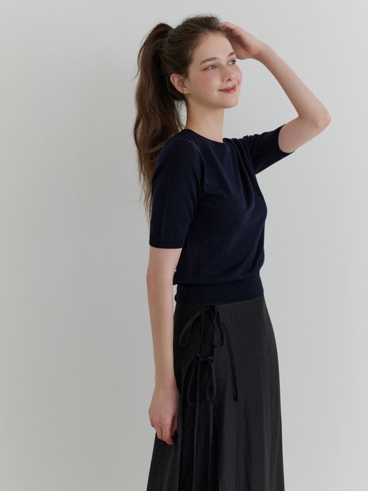 리엘(RE L) Sandy half knit (navy)