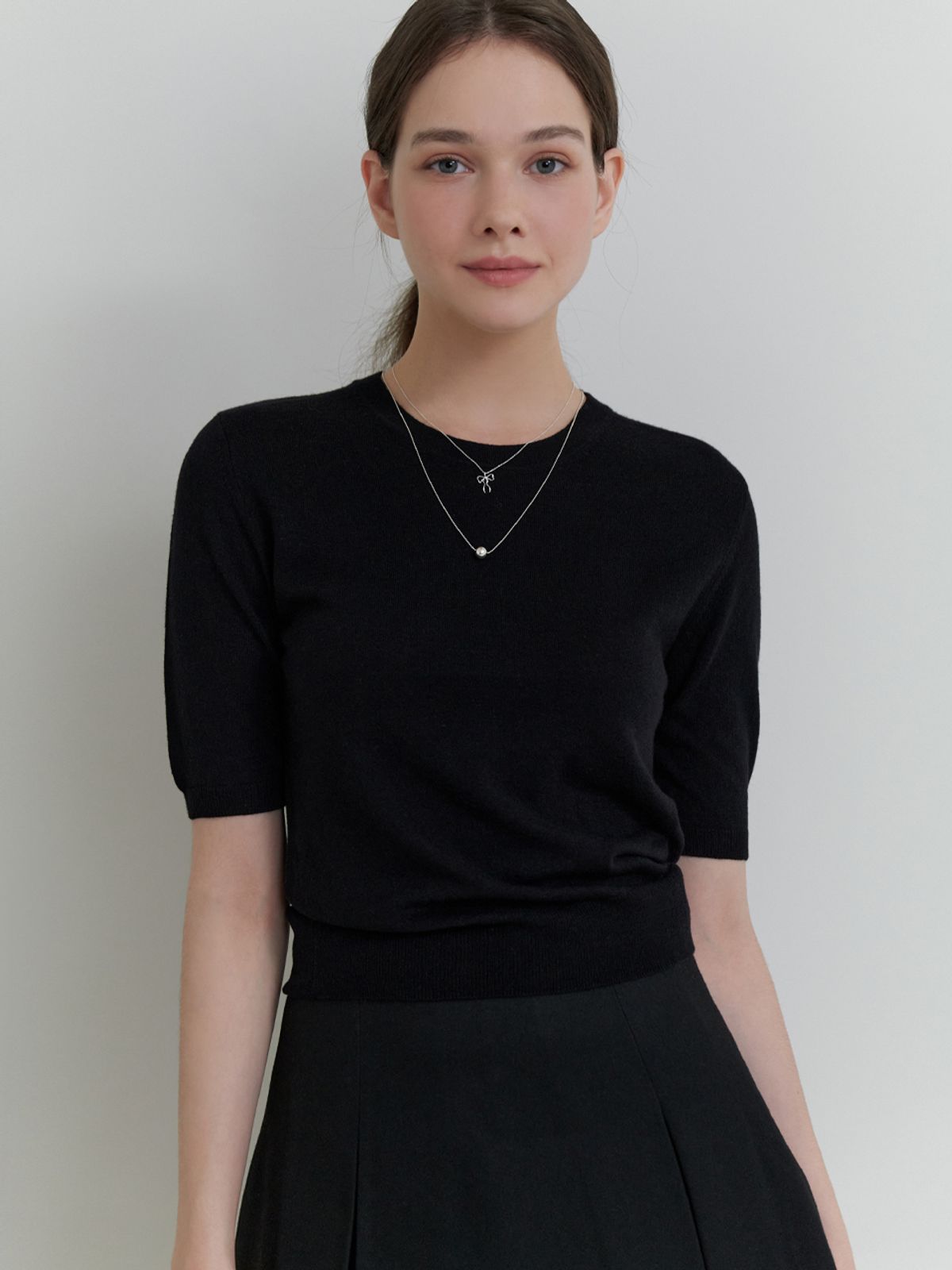 리엘(RE L) Sandy half knit (black)