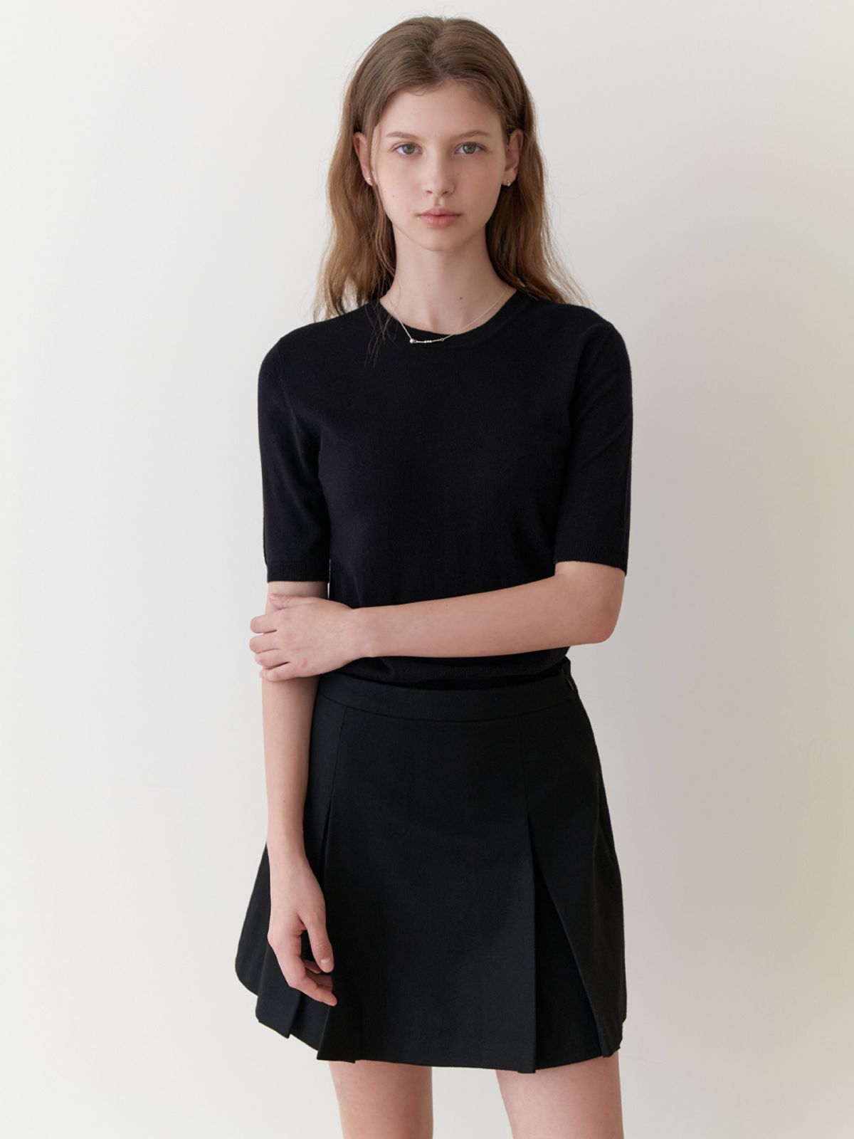 리엘(RE L) Sandy half knit (black)