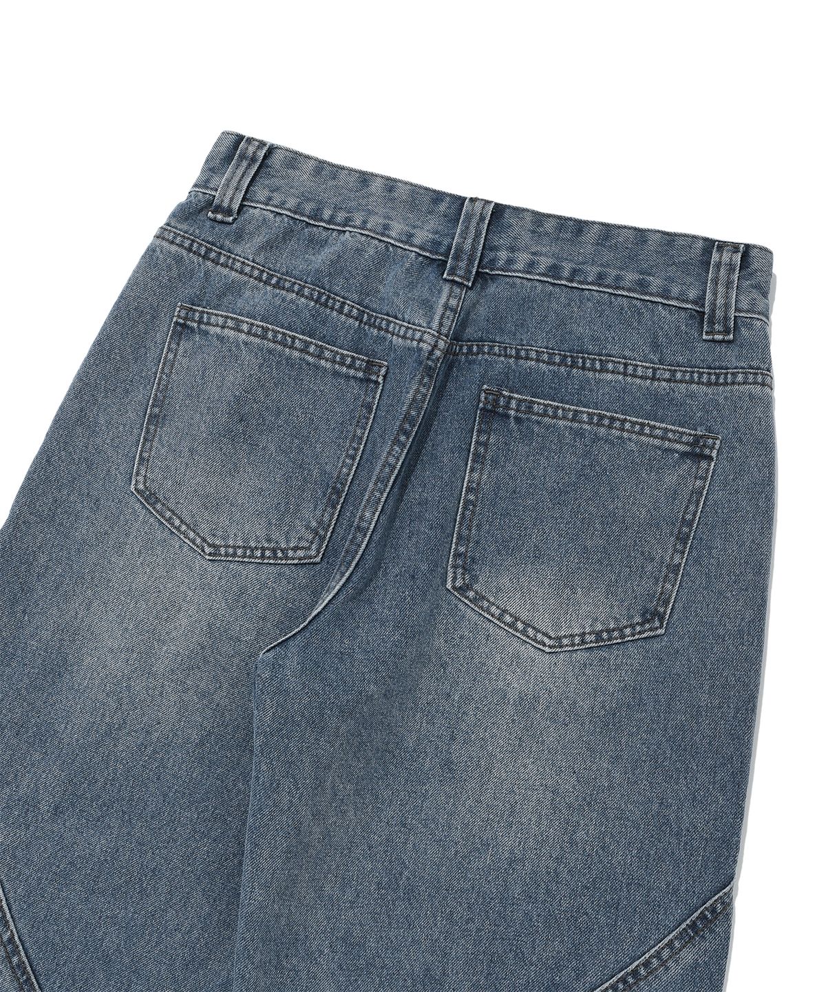 디스펑트(DYSFUNCT) TWIST INCISION WASHING DENIM PANTS(MEDIUM BLUE)