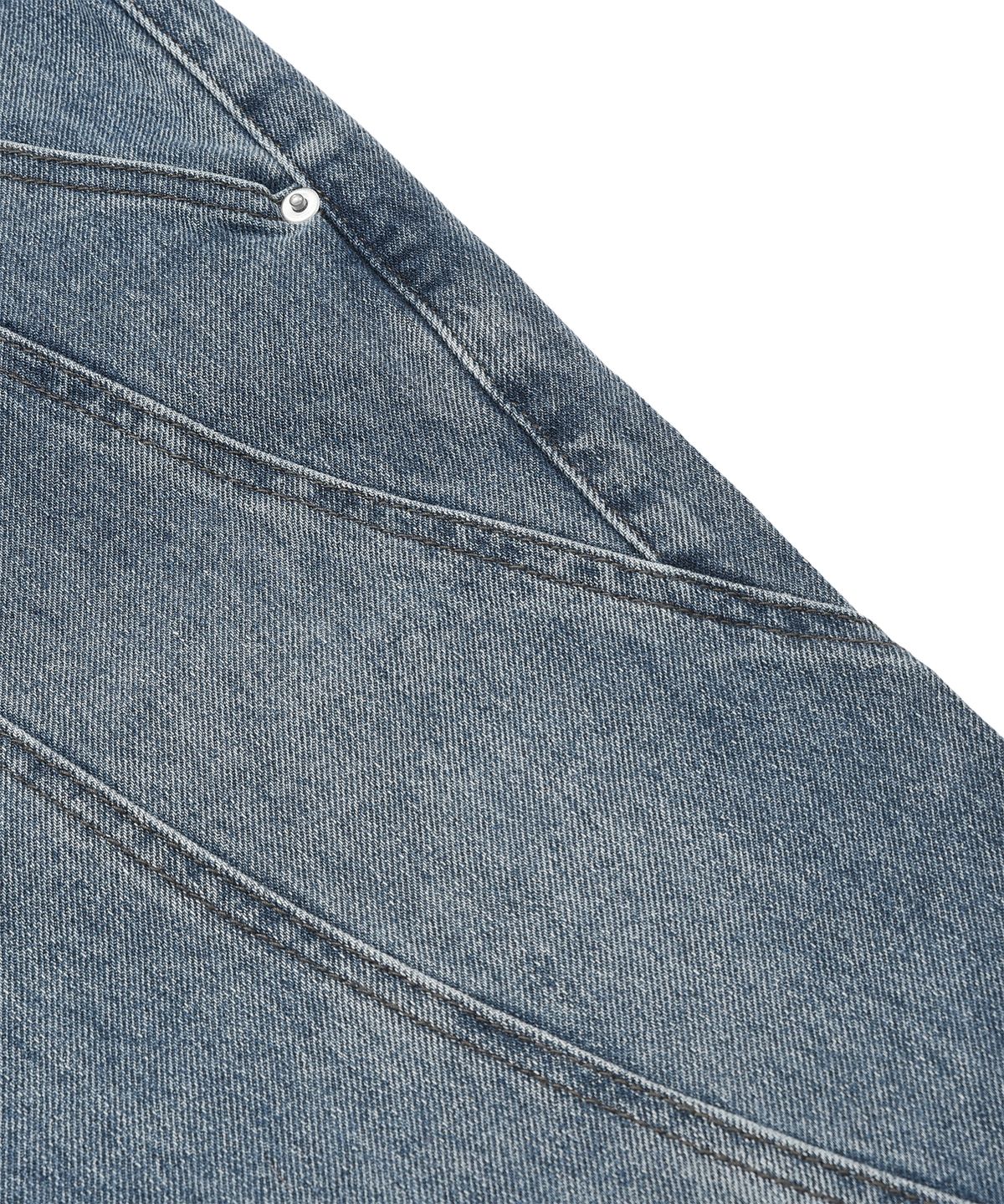 디스펑트(DYSFUNCT) TWIST INCISION WASHING DENIM PANTS(MEDIUM BLUE)