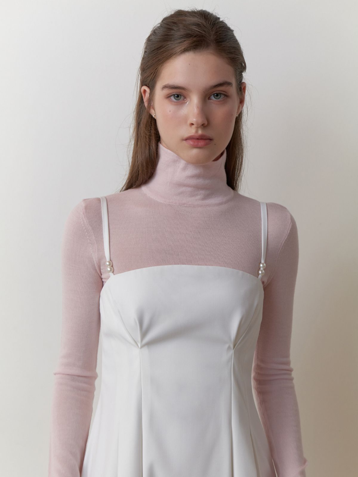 리엘(RE L) Pearl bustier dress (white)