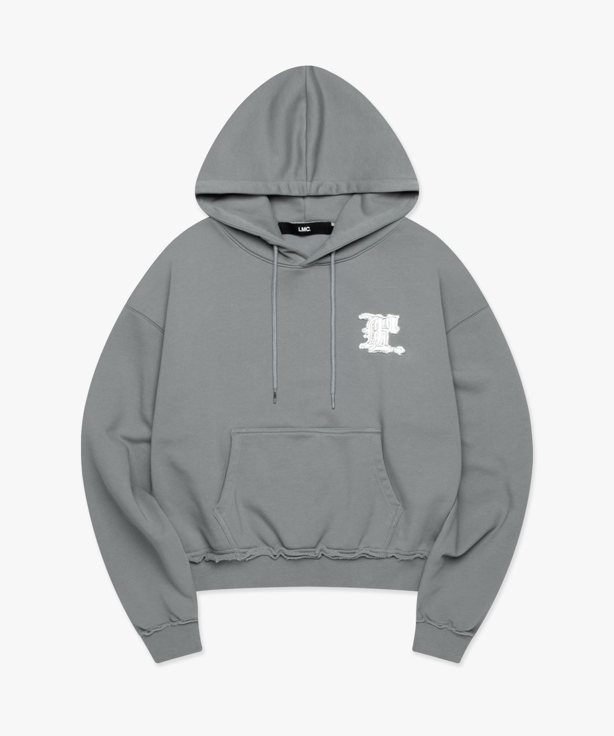엘엠씨(LMC) WM GOTHIC APPLIQUE CROPPED HOODIE gray