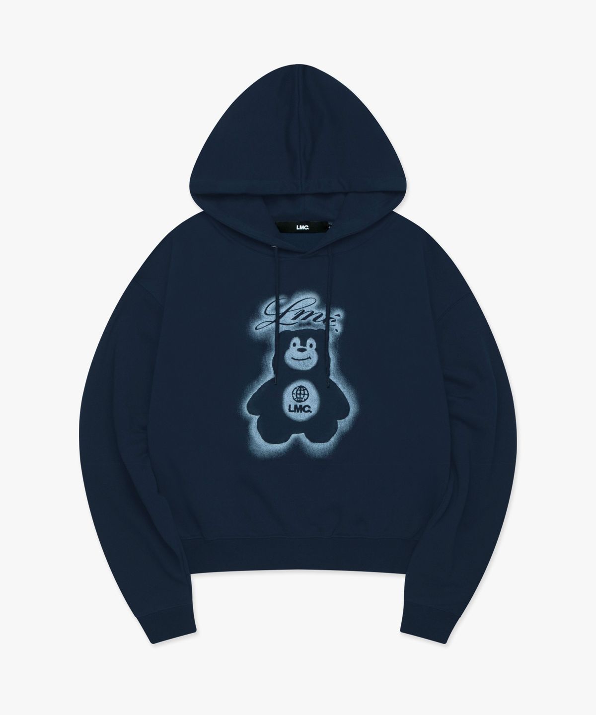 엘엠씨(LMC) WM SPRAY BEAR CROPPED HOODIE navy