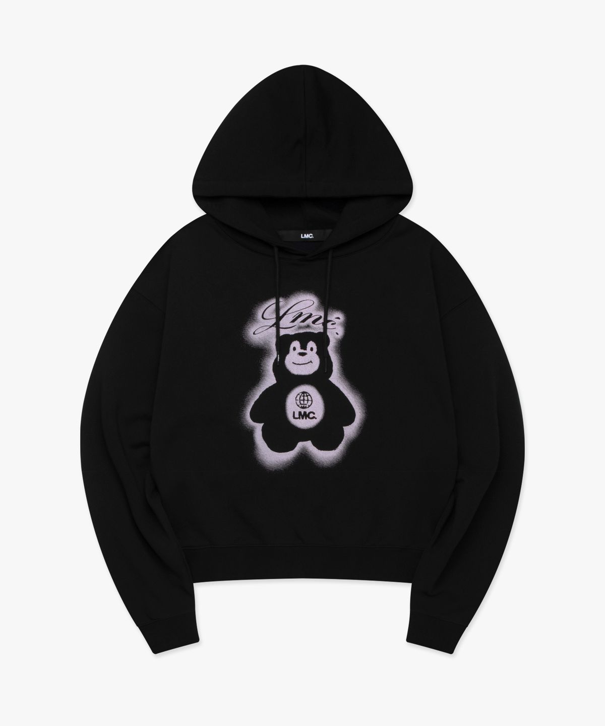 엘엠씨(LMC) WM SPRAY BEAR CROPPED HOODIE black