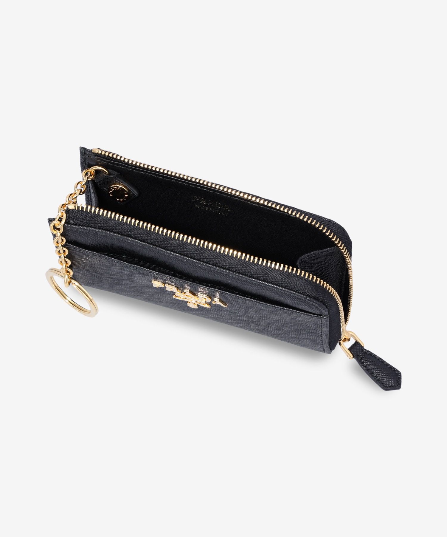 ★PRADA★ Gold Logo Saffiano Wallet Black 1PP122QWAF0002 1PP MUSINSA | PRADA Gold Logo Saffiano Wallet - Black