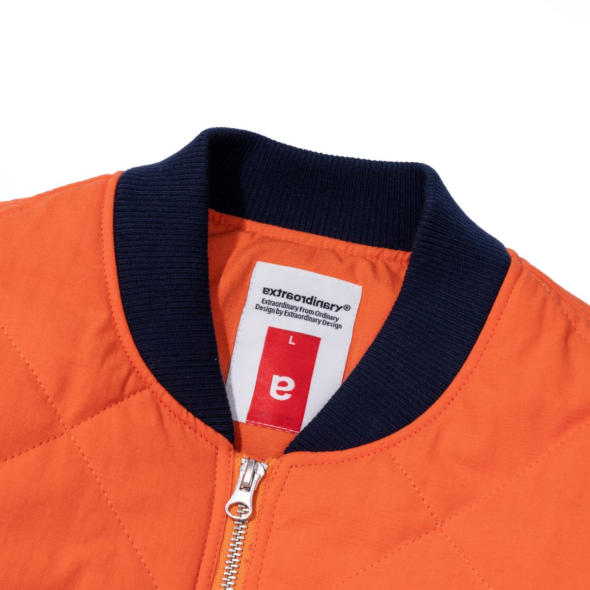엑스트라오디너리(EXTRAORDINARY) MEDIEVAL LOGO QUILTING JUMPER  ORANGE
