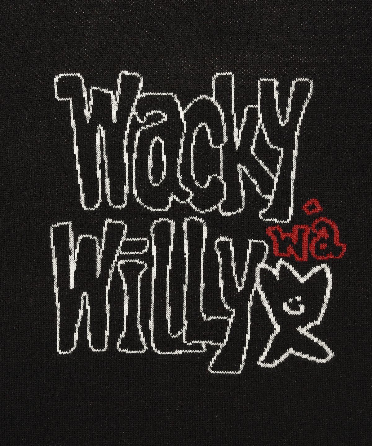와키윌리(WACKY WILLY) 타이포 풀오버 스웨터 블랙