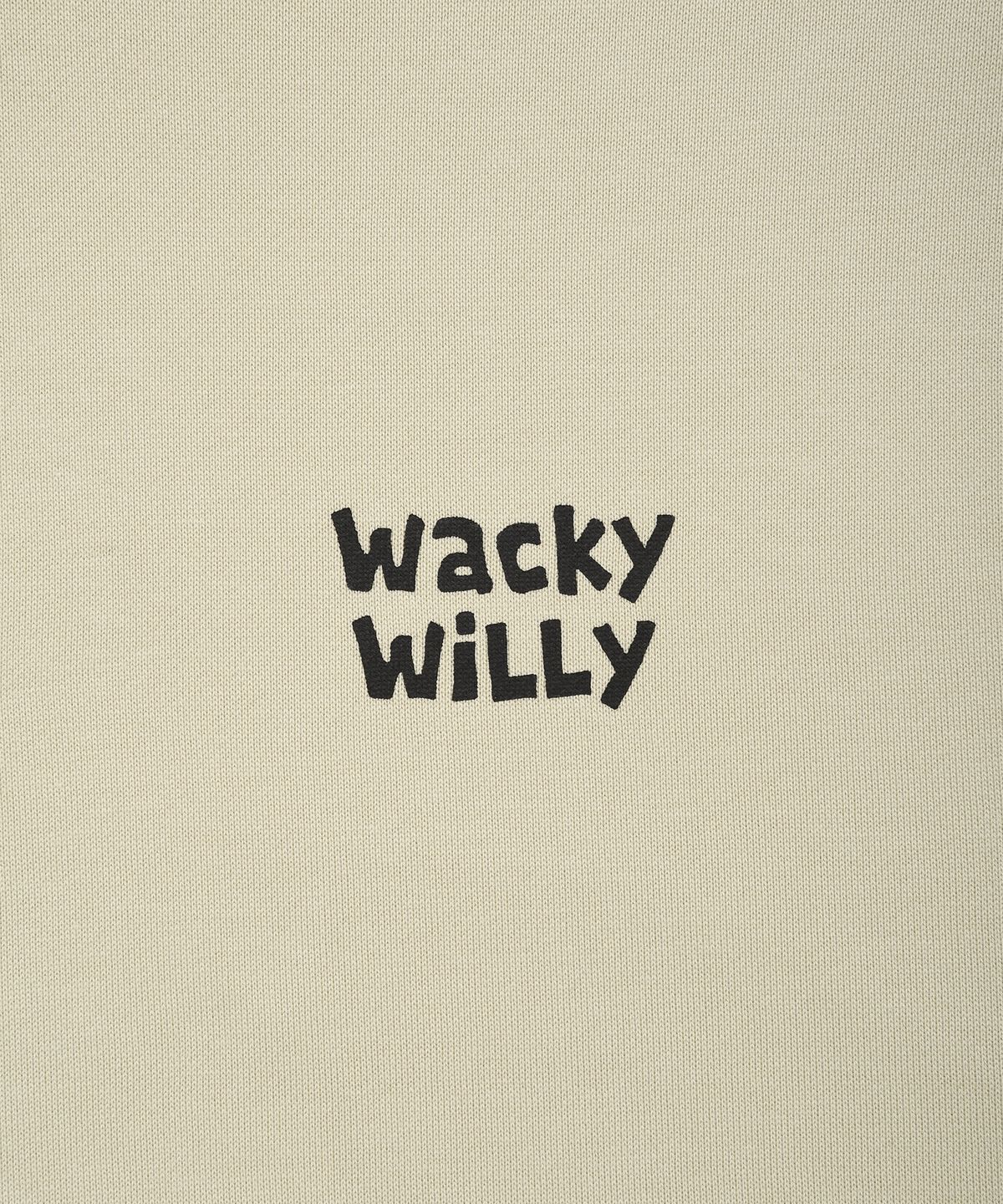 와키윌리(WACKY WILLY) 로고 타이포 그래픽 후드 카키