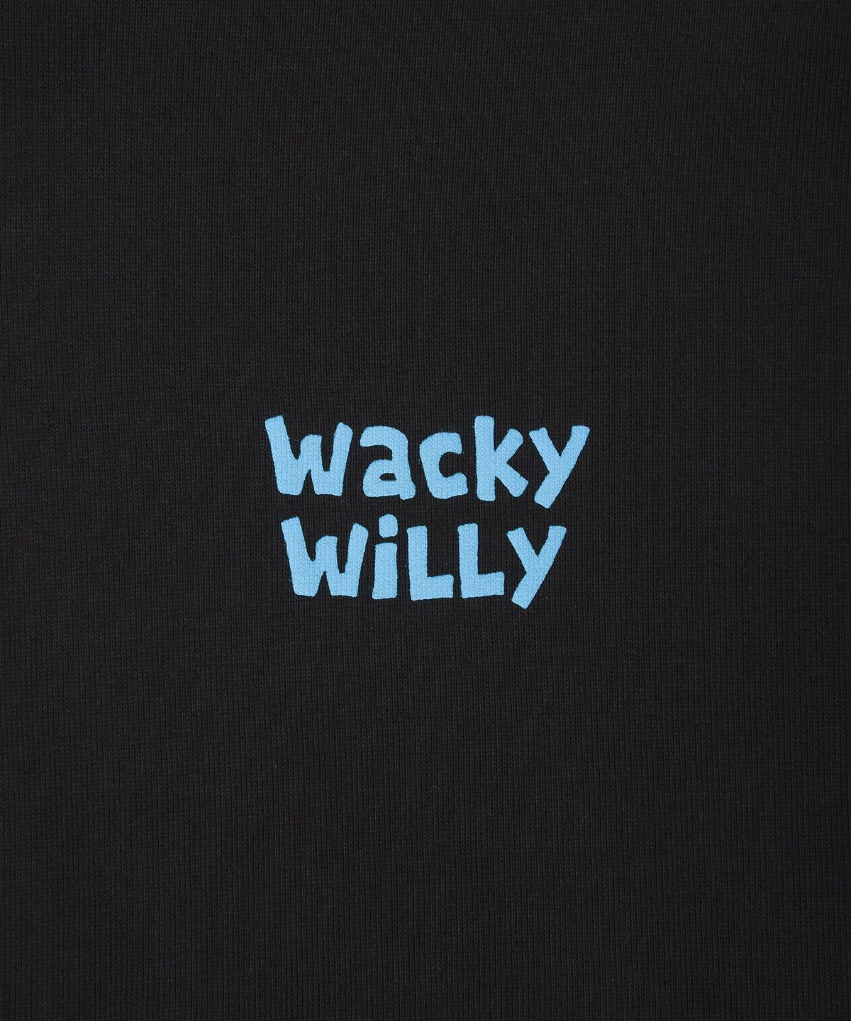 와키윌리(WACKY WILLY) 로고 타이포 그래픽 후드 블랙