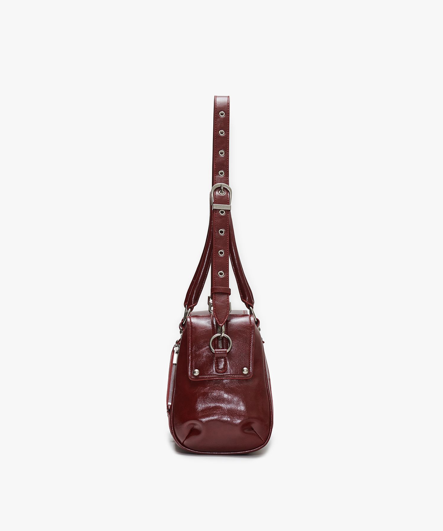 MUSINSA | SUNBURN PROJECT Faux Leather M.O.S Bag, BURGUNDY
