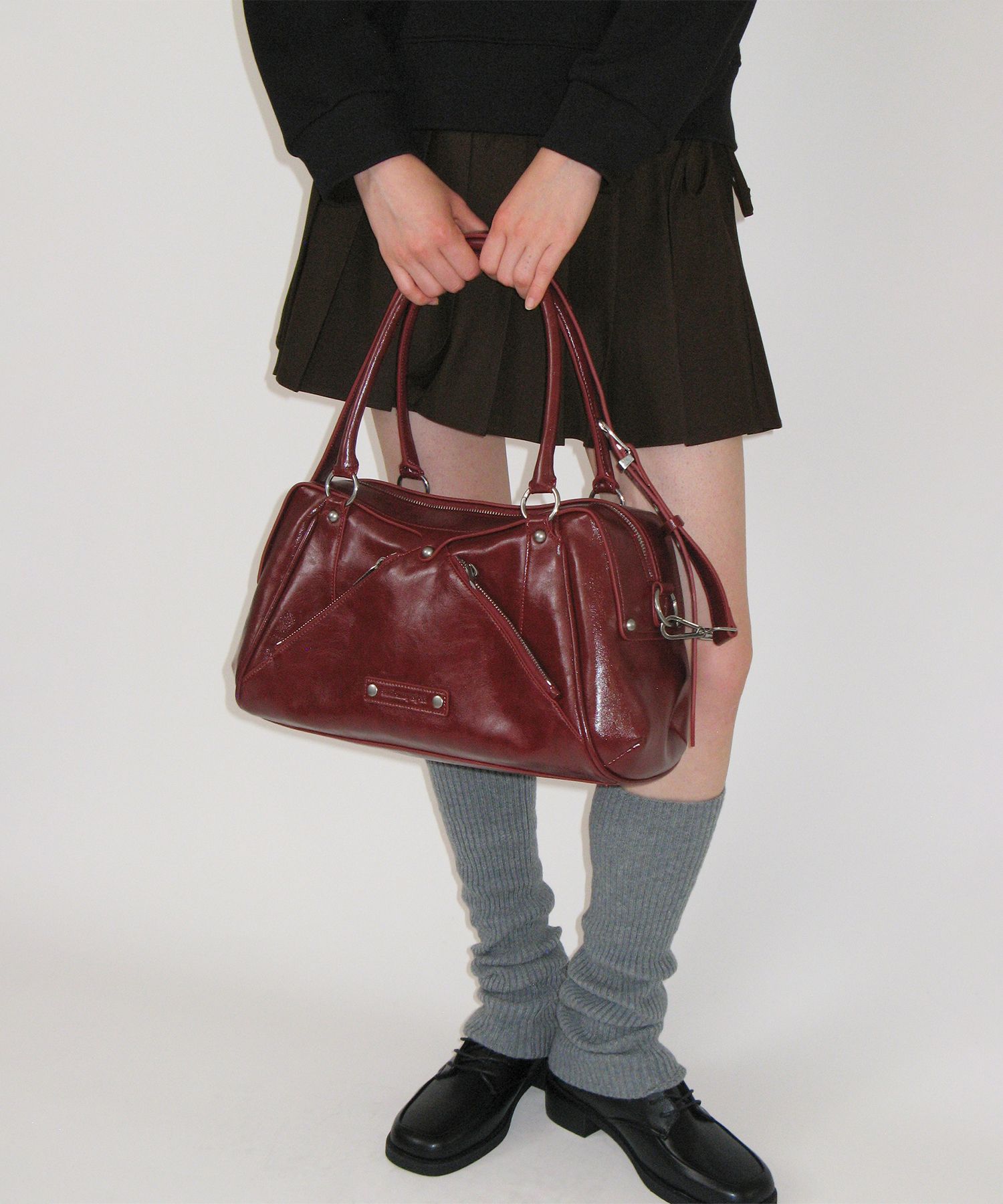 MUSINSA | SUNBURN PROJECT Faux Leather M.O.S Bag (BURGUNDY)