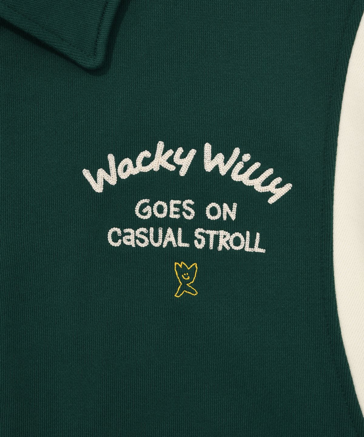 와키윌리(WACKY WILLY) 카라 스웻 바시티 점퍼 그린