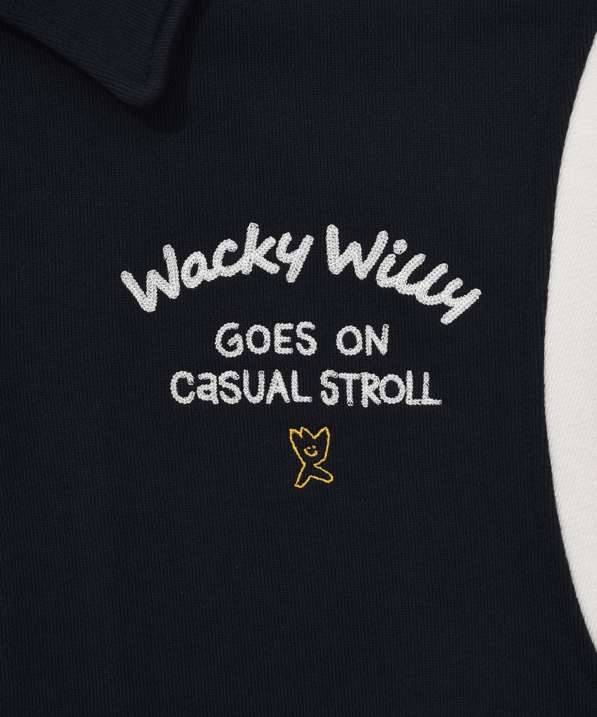 와키윌리(WACKY WILLY) 카라 스웻 바시티 점퍼 네이비