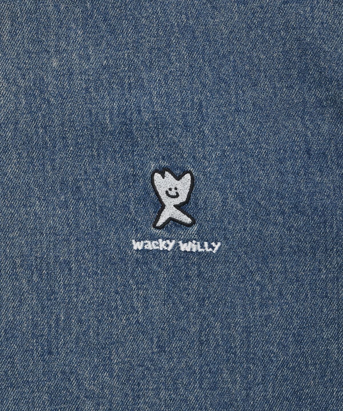와키윌리(WACKY WILLY) 후드 데님 자켓 블루