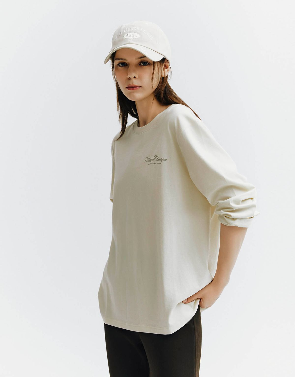 지오다노(GIORDANO) 루즈핏 그래픽 긴팔티 394908 [6color]