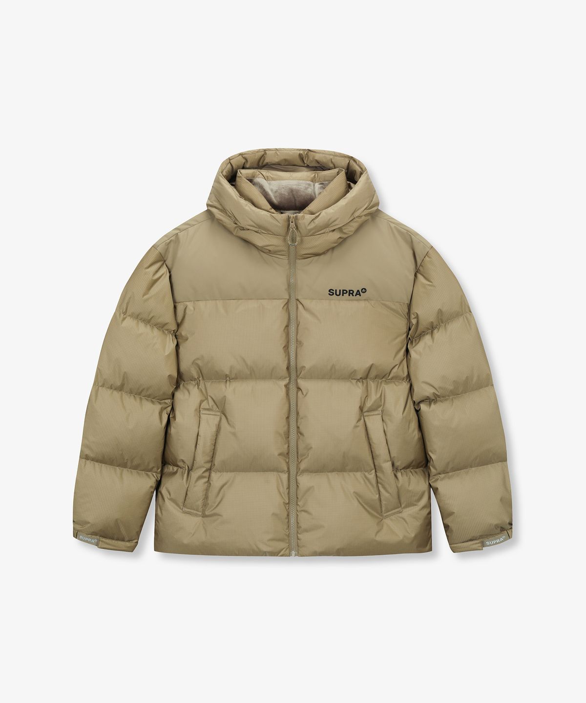 수프라(SUPRA) 립스탑 배색 숏 다운 자켓(BEIGE)