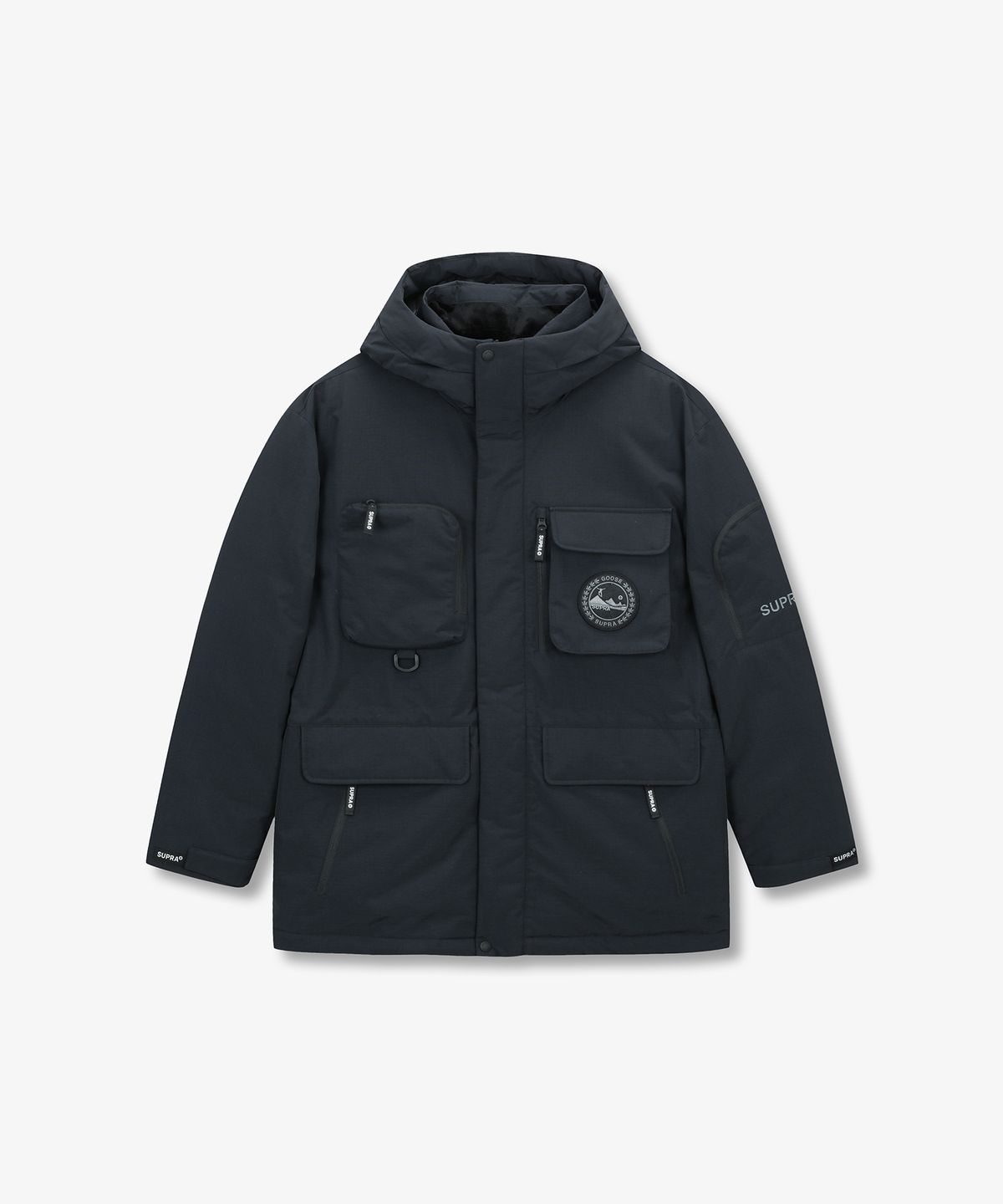 수프라(SUPRA) 포켓 미드 구스 다운 자켓(BLACK)