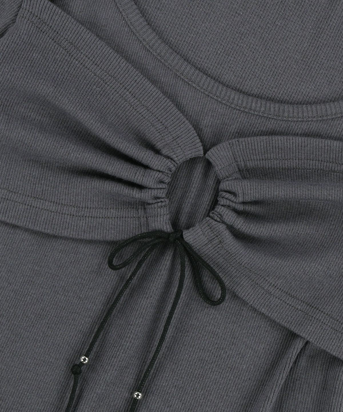 니어노어(NIIER NOR) TOP LAYERED L/S TEE_CHARCOAL