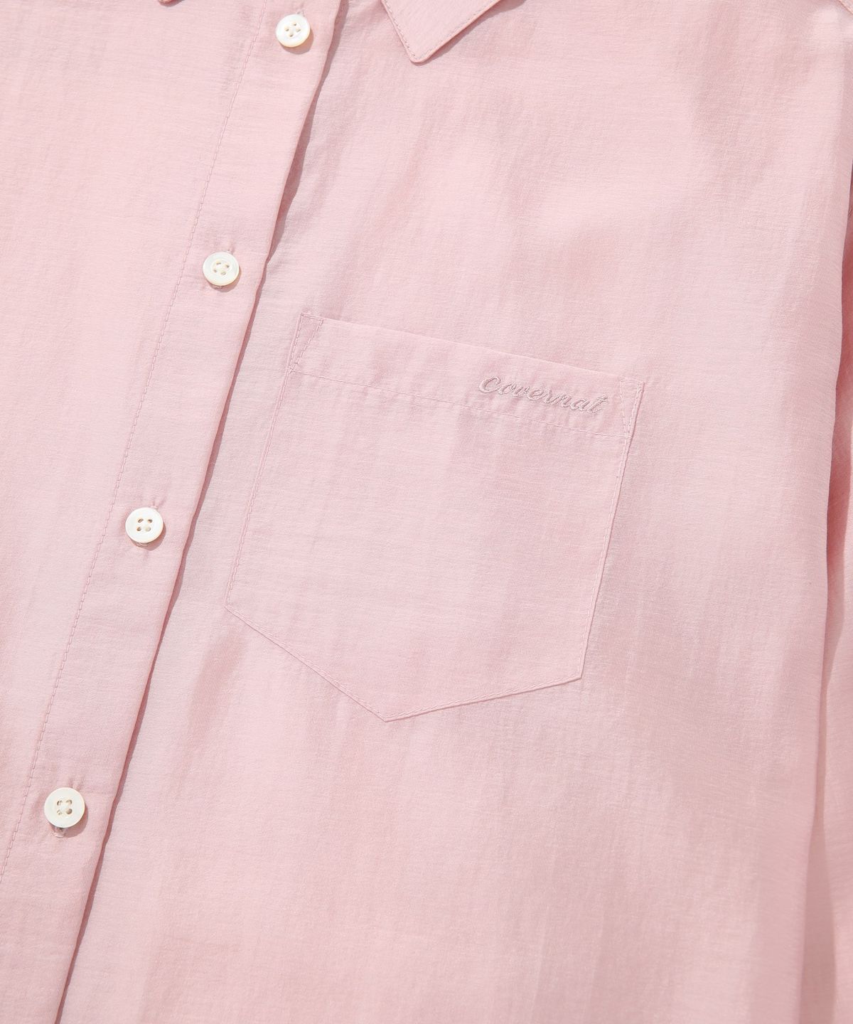 커버낫 우먼(COVERNAT WOMAN) 우먼 시어 오버핏 셔츠 Light Pink