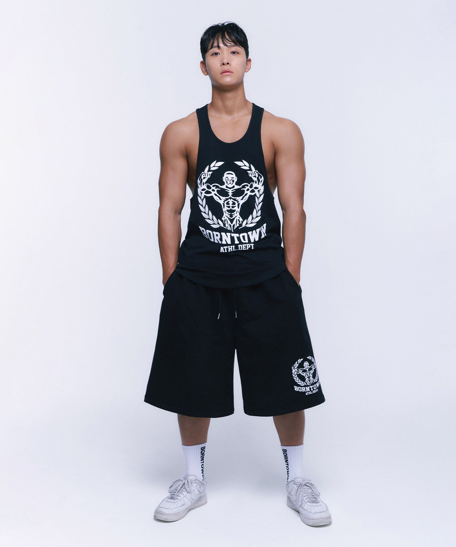 MUSINSA | BORN TO WIN NEW RAISEBORN DEEP FIT SLEEVELESS [BLACK]
