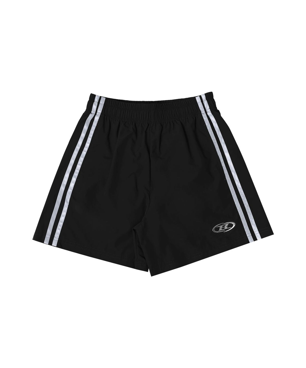본투윈(BORN TO WIN) REFLECTIVE LINE NYLON SHORTS [BLACK]