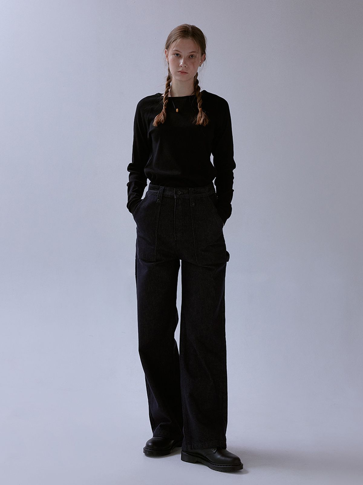 더미튼(THEMITTEN) Pebble denim pants (deep blue)