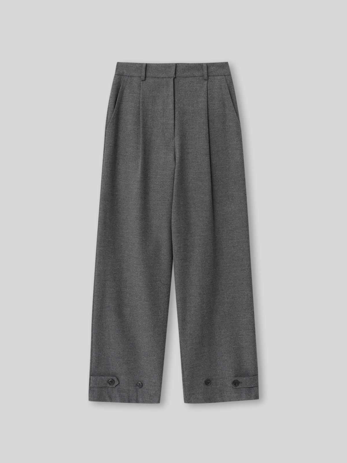 더미튼(THEMITTEN) Mod wool button pants (charcoal)
