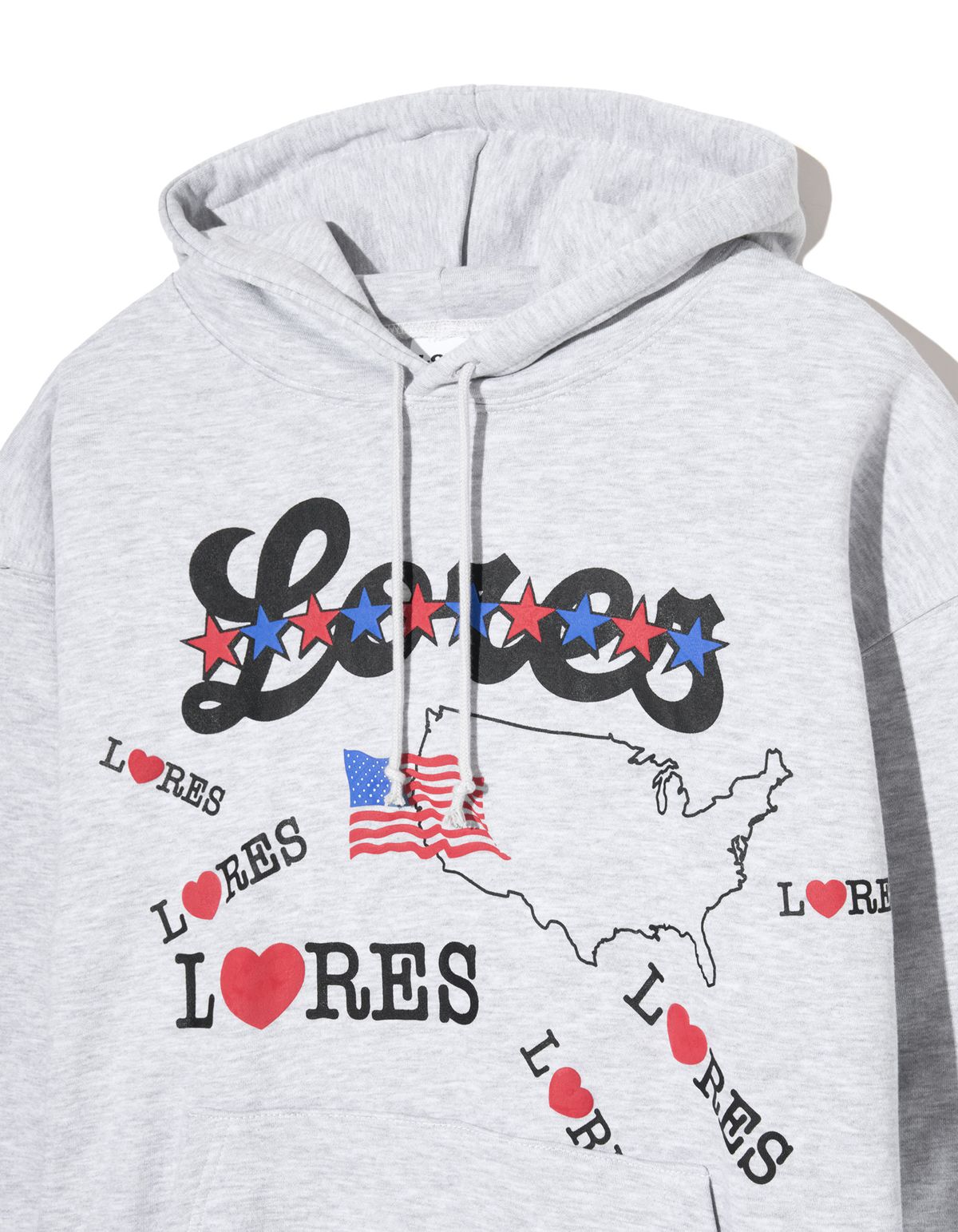로어즈(LORES) America Pullover Hoodie - Melange Grey