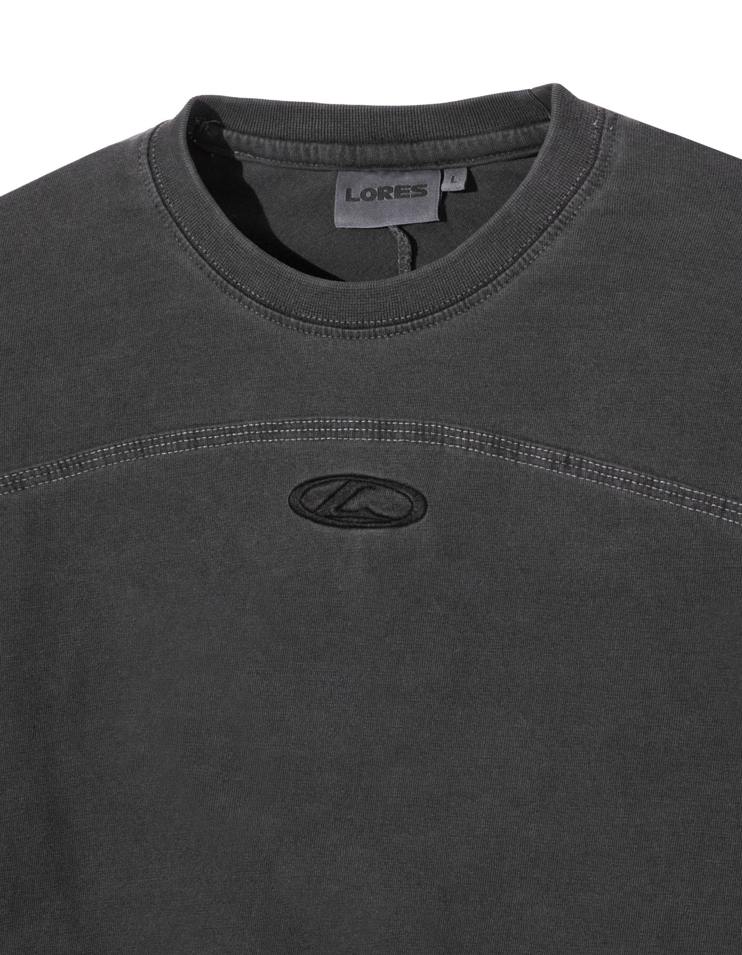 MUSINSA公式 | LORES Drop-Shoulder Dyed L/S Tee - Charcoal