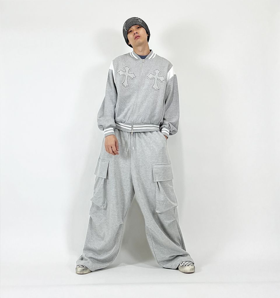 MUSINSA公式 | SK8ER ROCK Double Classic Cross Sweat Track Jacket