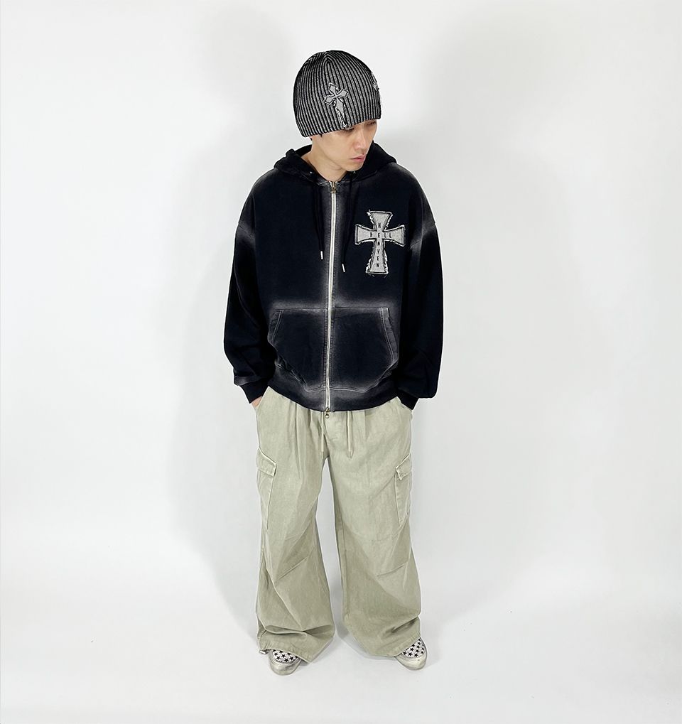 MUSINSA | SK8ER ROCK Hell Heaven Cross Vintage Sweat Hood