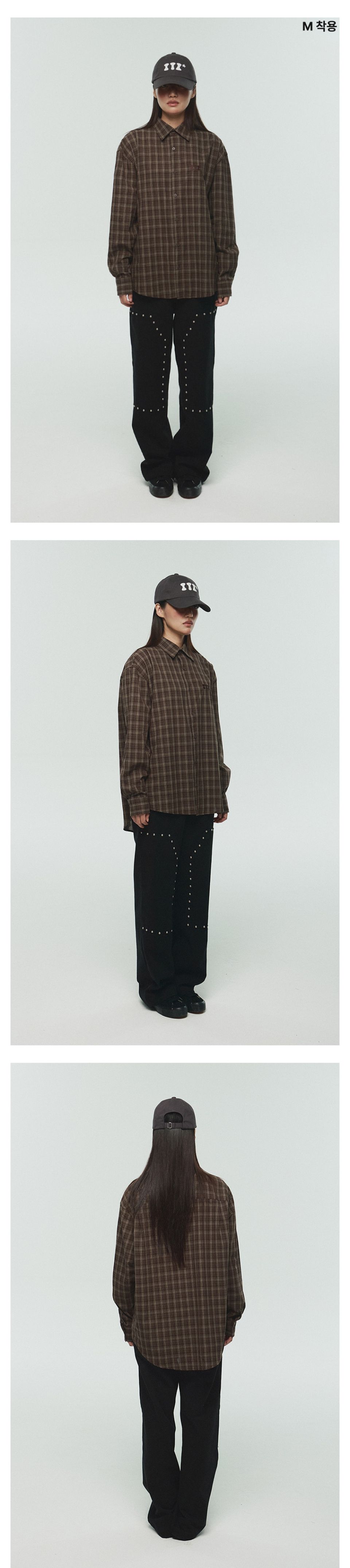 MUSINSA | ITZAVIBE ITZ MINI LOGO CHECK SHIRT - BROWN