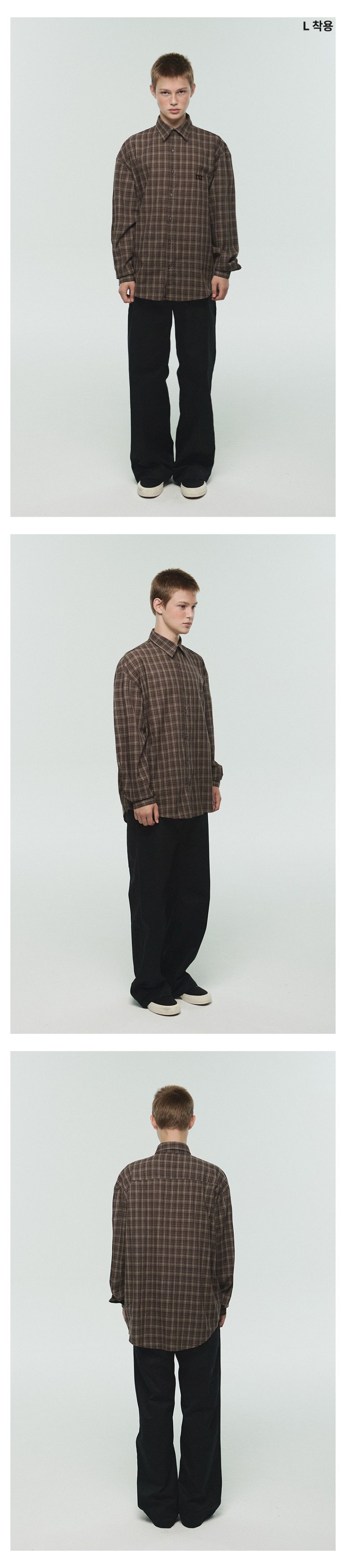 MUSINSA | ITZAVIBE ITZ MINI LOGO CHECK SHIRT - BROWN