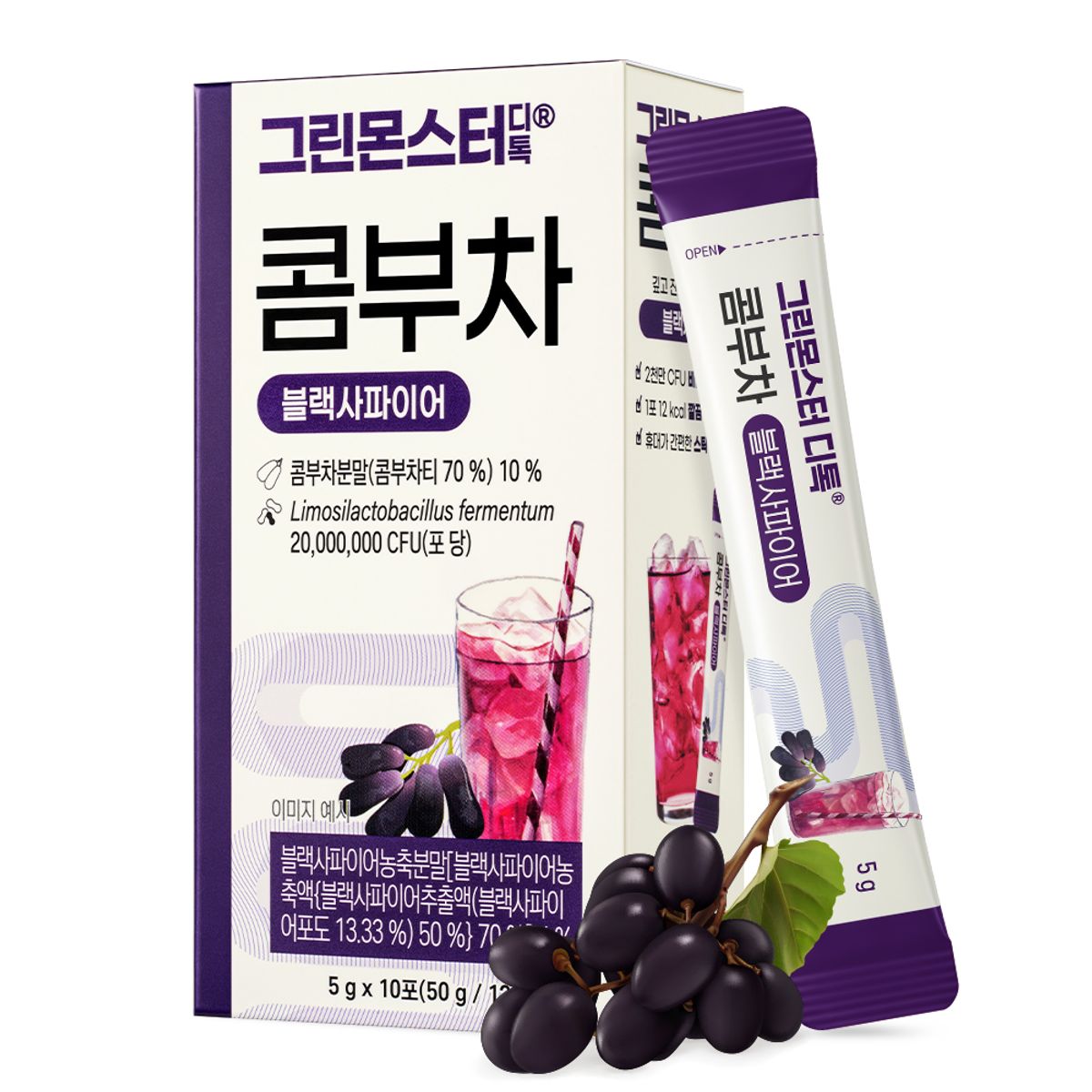 그린몬스터(GREENMONSTER) 디톡 콤부차 블랙사파이어